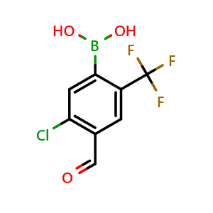 Chemical structure of (5-Chloro-4-formyl-2-(trifluoromethyl)phenyl)boronic acid , AChemBlock AD275866