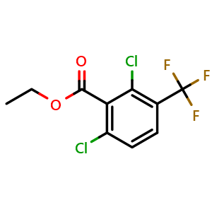 Chemical structure of Ethyl 2,6-dichloro-3-(trifluoromethyl)benzoate , CAS 2635937-63-0, AChemBlock AD275870