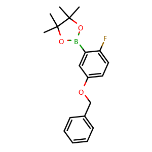 Chemical structure of 2-(5-(Benzyloxy)-2-fluorophenyl)-4,4,5,5-tetramethyl-1,3,2-dioxaborolane , AChemBlock AD275877