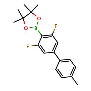Chemical structure of 2-(3,5-Difluoro-4'-methyl-[1,1'-biphenyl]-4-yl)-4,4,5,5-tetramethyl-1,3,2-dioxaborolane , AChemBlock AD275884