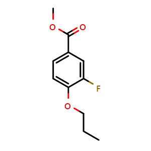 Chemical structure of Methyl 3-fluoro-4-propoxybenzoate , CAS 2635937-39-0, AChemBlock AD275897