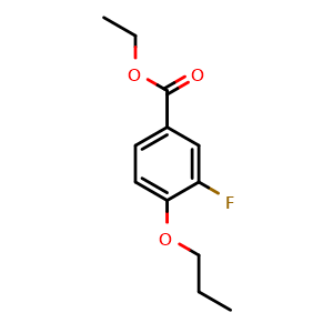 Chemical structure of Ethyl 3-fluoro-4-propoxybenzoate , CAS 2635937-59-4, AChemBlock AD275898