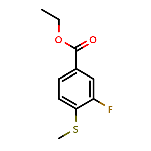 Chemical structure of Ethyl 3-fluoro-4-(methylthio)benzoate , CAS 2635937-60-7, AChemBlock AD275906
