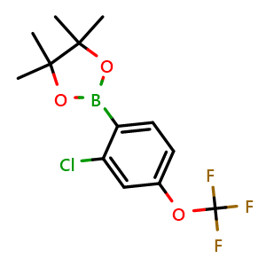 Chemical structure of 2-(2-Chloro-4-(trifluoromethoxy)phenyl)-4,4,5,5-tetramethyl-1,3,2-dioxaborolane , AChemBlock AD275912