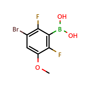 Chemical structure of (3-Bromo-2,6-difluoro-5-methoxyphenyl)boronic acid , AChemBlock AD275917