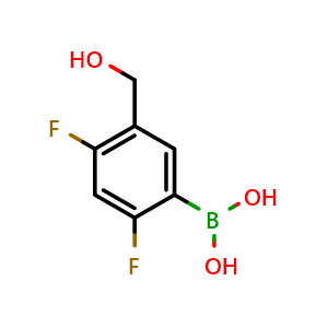 Chemical structure of (2,4-Difluoro-5-(hydroxymethyl)phenyl)boronic acid , AChemBlock AD275921
