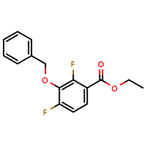 Chemical structure of Ethyl 3-(benzyloxy)-2,4-difluorobenzoate , CAS 2635937-86-7, AChemBlock AD275937