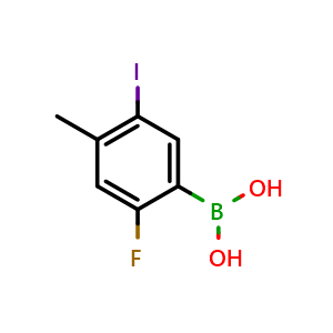 Chemical structure of 2-Fluoro-5-iodo-4-methylphenylboronic acid , AChemBlock AD275950