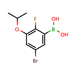 Chemical structure of 5-Bromo-2-fluoro-3-isopropoxyphenylboronic acid , AChemBlock AD275951
