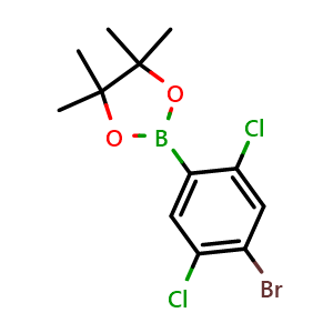 Chemical structure of 2-(4-Bromo-2,5-dichlorophenyl)-4,4,5,5-tetramethyl-1,3,2-dioxaborolane , AChemBlock AD275955