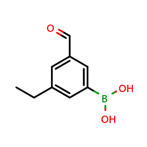 Chemical structure of 3-Ethyl-5-formylphenylboronic acid , AChemBlock AD275960