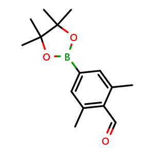 Chemical structure of 2,6-Dimethyl-4-(4,4,5,5-tetramethyl-1,3,2-dioxaborolan-2-yl)benzaldehyde , CAS 2828440-05-5, AChemBlock AD275964