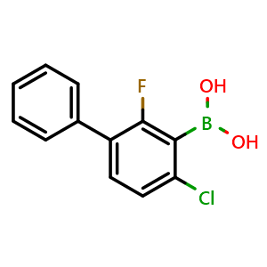 Chemical structure of (4-Chloro-2-fluoro-[1,1'-biphenyl]-3-yl)boronic acid , AChemBlock AD275970