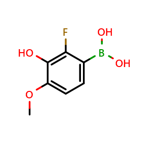 Chemical structure of (2-Fluoro-3-hydroxy-4-methoxyphenyl)boronic acid , AChemBlock AD275972
