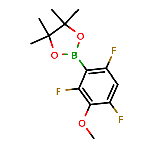 Chemical structure of 4,4,5,5-Tetramethyl-2-(2,4,6-trifluoro-3-methoxyphenyl)-1,3,2-dioxaborolane , AChemBlock AD275980