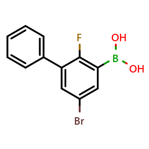 Chemical structure of (5-Bromo-2-fluoro-[1,1'-biphenyl]-3-yl)boronic acid , AChemBlock AD275987