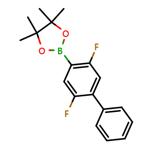 Chemical structure of 2-(2,5-Difluoro-[1,1'-biphenyl]-4-yl)-4,4,5,5-tetramethyl-1,3,2-dioxaborolane , AChemBlock AD275996