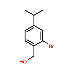 Chemical structure of (2-Bromo-4-isopropylphenyl)methanol , CAS 2635937-46-9, AChemBlock AD275997