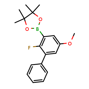 Chemical structure of 2-(2-Fluoro-5-methoxy-[1,1'-biphenyl]-3-yl)-4,4,5,5-tetramethyl-1,3,2-dioxaborolane , AChemBlock AD276005
