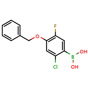 Chemical structure of (4-(Benzyloxy)-2-chloro-5-fluorophenyl)boronic acid , AChemBlock AD276006