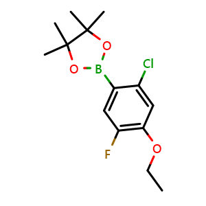 Chemical structure of 2-(2-Chloro-4-ethoxy-5-fluorophenyl)-4,4,5,5-tetramethyl-1,3,2-dioxaborolane , AChemBlock AD276008