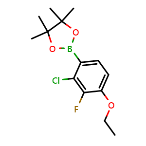 Chemical structure of 2-(2-Chloro-4-ethoxy-3-fluorophenyl)-4,4,5,5-tetramethyl-1,3,2-dioxaborolane , AChemBlock AD276017