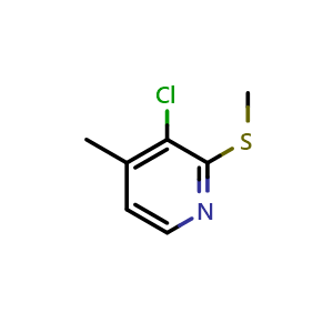 Chemical structure of 3-Chloro-4-methyl-2-(methylthio)pyridine , CAS 2624416-82-4, AChemBlock AD276022