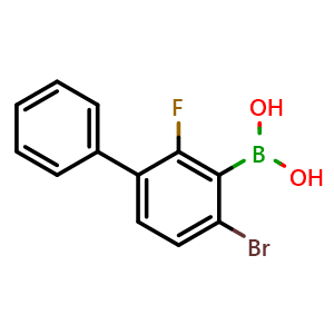 Chemical structure of (4-Bromo-2-fluoro-[1,1'-biphenyl]-3-yl)boronic acid , AChemBlock AD276028