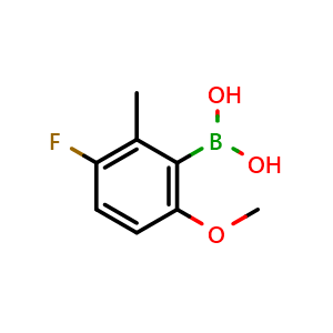 Chemical structure of (3-Fluoro-6-methoxy-2-methylphenyl)boronic acid , AChemBlock AD276033