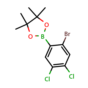 Chemical structure of 2-(2-Bromo-4,5-dichlorophenyl)-4,4,5,5-tetramethyl-1,3,2-dioxaborolane , AChemBlock AD276039