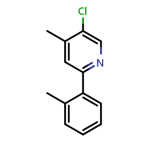 Chemical structure of 5-Chloro-4-methyl-2-(o-tolyl)pyridine , CAS 2635937-69-6, AChemBlock AD276045