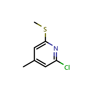 Chemical structure of 2-Chloro-4-methyl-6-(methylthio)pyridine , CAS 2635937-80-1, AChemBlock AD276060