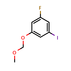 Chemical structure of 1-Fluoro-3-iodo-5-(methoxymethoxy)benzene , CAS 2635937-30-1, AChemBlock AD276066