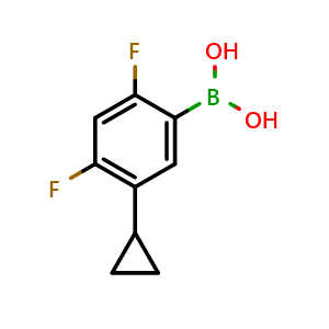 Chemical structure of (5-Cyclopropyl-2,4-difluorophenyl)boronic acid , AChemBlock AD276067