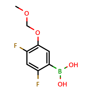 Chemical structure of (2,4-Difluoro-5-(methoxymethoxy)phenyl)boronic acid , AChemBlock AD276070