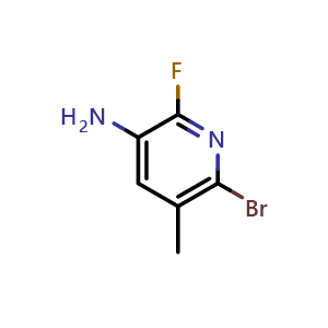 Chemical structure of 6-Bromo-2-fluoro-5-methylpyridin-3-amine , AChemBlock AD276077