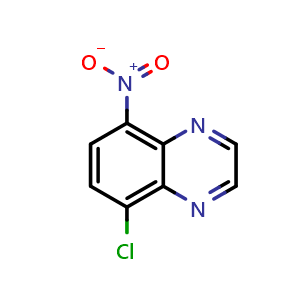 Chemical structure of 5-Chloro-8-nitroquinoxaline , AChemBlock AD276081