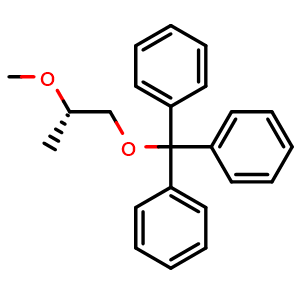 Chemical structure of (S)-((2-Methoxypropoxy)methanetriyl)tribenzene , AChemBlock AD276085