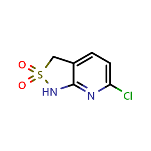 Chemical structure of 6-Chloro-1,3-dihydroisothiazolo[3,4-b]pyridine 2,2-dioxide , AChemBlock AD276090
