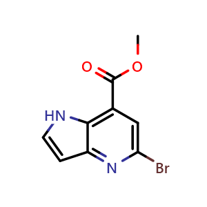 Chemical structure of Methyl 5-bromo-1H-pyrrolo[3,2-b]pyridine-7-carboxylate , AChemBlock AD276106