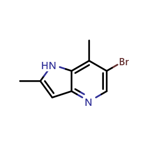 Chemical structure of 6-Bromo-2,7-dimethyl-1H-pyrrolo[3,2-b]pyridine , AChemBlock AD276109