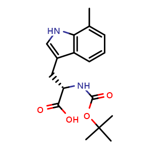 Chemical structure of Boc-7-methyl-L-tryptophan , AChemBlock AD276112