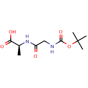 Chemical structure of Boc-Gly-Ala-OH , AChemBlock AD276125