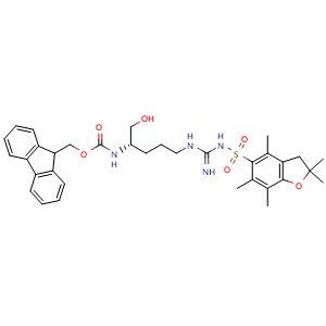 Chemical structure of Fmoc-Arg(Pbf)-OL , CAS 260450-75-7, AChemBlock AD276144