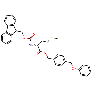 Chemical structure of Fmoc-D-Met-Wang resin , AChemBlock AD276149