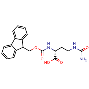 Chemical structure of (R)-2-Fmoc-amino-4-ureido-butyric acid , AChemBlock AD276155