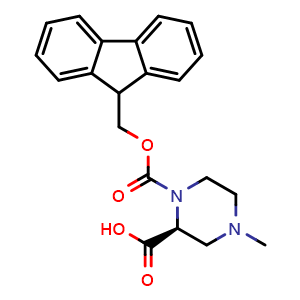 Chemical structure of N-Fmoc-(S)-4-methyl-piperazine-2-carboxylic acid , AChemBlock AD276159