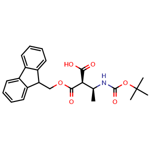 Chemical structure of (2R, 3S) -3- (Boc amino) -2- Fmoc-butyric acid , AChemBlock AD276170