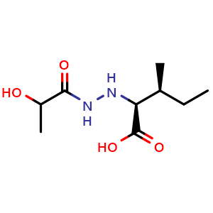 Chemical structure of 2-Hydroxypropanamido-DL-Ile-OH , AChemBlock AD276183