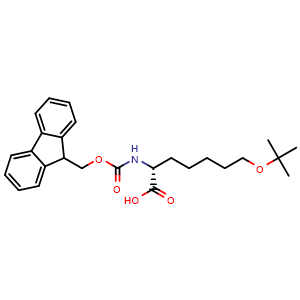 Chemical structure of (R)-Fmoc-2-amino-7-tert-butoxy-heptanoic acid , AChemBlock AD276197